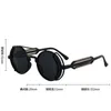 Güneş gözlüğü steampunk gözlük kadın punk daire vintage erkek marka tasarımcısı güneş gözlükleri çift yaylı bacaklar tonları uv400 h240429