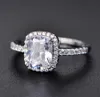 925 Sterling Silver Moissanite zertifizierter Diamant Ehering für Frauen Engagement Square Colored Edelsteinzirkon Fashion Rings3599391