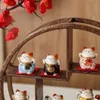 Lucky Cat małe ozdoby ceramiczne urocze telewizor weranda pulsowe wino dekoracja domu dekoracja domu 240418