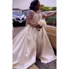 Suknia ślubna z kości słoniowej Arabska Ebi Aso Koronkowe koraliki perły vintage sukienki ślubne sukienki ZJ6066 ES