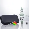 NC103 Cerca de 6,6 polegadas Tubo Dab Rig Bong Pipes Saco de tubos de fumantes de 510 Titanium Cerâmica Quartz Dabber Tool Tool Silicon Jar Case colorida Dots à prova de derramamento BOG BONG