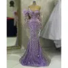 Lavande peut sirène ebi aso prom Crystals perled sexy soirée fête formelle deuxième réception d'anniversaire de fiançailles robes robe de soirée zj261