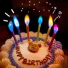Kaarsen hete verkoop kleurrijke vlam verjaardag kaarsen regenboog cake accessoires feestfotografie props decoratie kleurrijke kaarsen d240429