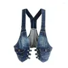 Giubbotti da donna Donne gilette estive in denim in denim senza maniche velette casual top corte