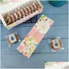 Enveloppe cadeau floral imprimé long aron moon gâteau carton emballage présent pour cookie mariage favor