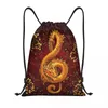 Sacs de rangement Treble Clef Notes Music Notes Dragon DrawString Sac à dos Femmes Men Sport Gym Sackpack Sac d'entraînement pliable Sac