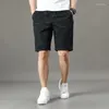 Calça short masculina calça cortada algodão praia em casa elástica solta casual