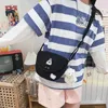 Omuz çantaları tuval mini haberci kadınlar için çantalar ve el çantaları 2024 kızlar kadın alışveriş yapanlar gündelik moda mektubu ayı nakış cüzdanları