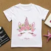 T-shirts söta uggla tecknad tjej barn t-shirt tjej sommar enhörning kläder baby t-shirt nya ärmar kläder grafik t-shirtl2404