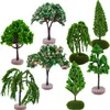 Dekorative Blumen 8 PCs Modelle Mikrolandschaftsbaum Simulation Zugbäume gefälschte Dekorationen Miniatur Sandtisch Zubehör klein