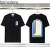 Heren T -shirts Designer T Tees Rainbow Mushroom Letter Afdrukken Kortjes Katoen Loose Loose Men Women Shirt