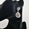 Boucles d'oreilles Stud Luxury 925 Pin en argent sterling femmes Autriche Autriche Drop Drop cristal Banquet bijoux