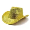 Cloches glänsande festdansprestanda hatt paljetter cowboy jazz cap herrar fedora hattar kvinnor fedoras kvinnor män mössar julklapp