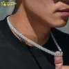 Fashionabla Sier smycken Hip Hop Moissanite Diamond Cuban Link Chain Spike Design Punk Necklace Armband för män