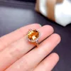 Cluster ringen foydjew geel kristal zirkon champagne goud kleur bruiloft ovaal feest sieraden voor vrouwen cadeau drop groothandel