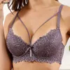 BRA's Beauwear Cross-riemen 3/4 Goten bekerbeha's voor vrouwen Bralette met Wire Floral Lace Bras Cup B-7004 Y240426