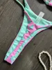 Dames badmode ruotongsept schattige print string dames zwempak push up sexy 2023 bikini set 2-delige badmode fe strandkleding badpakken biquini d240429