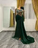 2024 Klassiker ASO EBI Prom Kleider für schwarze Frauen Illusion Promdress Langarmes Perlen Pailletten Spitzen Strasssteine ​​Geburtstagskleid Zweite Empfangskleider Am790