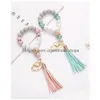 Favor de la fiesta Pulsera de cuentas SILE Hembra Caqueta Key Pendse Muñequera de goma Bangles Anillo de muñe