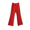 Dwuczęściowe spodnie damskie podzielone eleganckie gałęź czerwona różowa czarna biała marynarka marynarka marynarka płomienna kombinezon mody biurowy panie