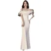 Robes de fête plume ivoire sirène longue sueur dame girl girl girl girl girl princess manimaild banquet bal room robe