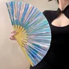 Figurines décoratifs ventilateur de danse colorée en bambou pliant fans pour festivals fêtes rave décoration maison accessoires à main