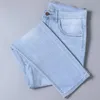Męskie dżinsy 2024 Spring Summer Thin Classic Style Modna rozciąganie Regularne Dżinsowe spodnie Męskie marka Mężczyzna Jasnoniebieski