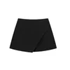 Signe Traf Fashion Womens High Waist Shorts Solido Shors Ski con cerniera asimmetrica estate in bianco e nero mini shortsl2429