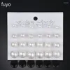 Stud Earrings Fashion White Simulated Pearl Set For Women Jewelry On Ear Ball Kit Bijouteria Brincos Bijoux Wedding