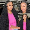 Synthetic Wigs 40 inch water curly 13x6 high-definition transparent lace front human hair wig 200% Brazil 13x4 loose deep wave gel free Q240427