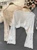 Camicette da donna camicie a maglia camicia a maglia a maglia design bohémien gancio femminile a maniche lunghe a maniche lunghe