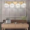Aipsun Modern Crystal Vanity Light voor badkamer messing 4 lichte badkamer ijdelheid licht - stijlvolle en elegante badkamerverlichtingsarmaturen (uitsluiting lamp)