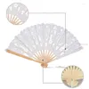 Dekorativa figurer 5st/Lot Manual Fan Cotton Folding Hand Party Wedding Decoration Kvinnlig semester Propvalentinsdag gåva