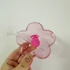 ProTBALE 3 Zoll Rauchzubehör Pink Blumenglas Wasser Bongöle Shisha Mini Rauchrohr Bubbler 3 Zoll DABBER