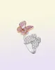 Fashion Crystal Butterfly Anneaux pour femmes filles original charme empilable Ring Fit Couple Family Friend Party Bielry296B8893015