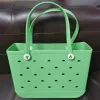 Storage Bags Waterproof Bogg Beach Bag Solid Punched Organizer Basket Summer Water Park Handbags Large Women's Stock Gifts