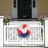 装飾的な花ガーランドビーズバルクアメリカ独立記念日花輪玄関赤いドアレッドホワイトと青7月4日米国記念