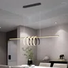 Ljuskronor modern spiral aluminium led matsal kreativ design sovrum heminredning belysning kök hängande lampor armatur