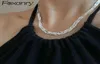 Foxanry 925 Sterling Silber Schlüsselbeutel Kette Halskette Paar Accessorie Trendy Elegant Vintage geflochten