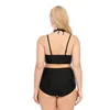 Swimwear féminin Grand Tward Black Two-Piece Sept Sept Swimsuit for Women Femmes Sexy Bather Summer Summer BBW 2 PIÈCES SUITS SUIT