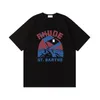 Tshirt da uomo Rhude Designer Tee for Men Trip Party Summer T-shirt Casual Comove Man Beach Tee Fashion Short Short Firy Facith Facion TEE Dimensioni Eur CRD2404292-6