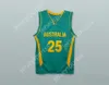 Custom Nay Name Mens 청소년/어린이 Ben Simmons 25 Australia National Team Green Basketball Jersey Top Stitched S-6XL