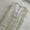 Designer dames casual jurk lente/zomer nieuwe stijl minimalistische stijl zware industrie pailletten nek losse korte mouwloze jurk