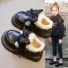 Сапоги для девочек теплые туфли лодыжка для зимних детских кожаных хлопчатобумажных детских пинеток коричневый черный бежевый белый цвет