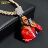 Katı ağır 2.5 inç 925 Gümüş 3D Tasarım Moda Emaye Mens Özel Hip Hop Moissanite Sakendezer Takı