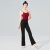 Pantalon de danse de ballet de porte pour les femmes Filles Modal Flare Long pantalon haute taille Fitness Black Gymnastique Bell-Bottoms