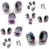 Kolczyki Naszyjnik Najnowszy projekt Mystic Topaz Biżuteria Zestaw Rainbow Rainbow Celm i dla zestawów dostarczania Dhlwb