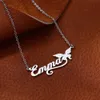 Pendant Necklaces Customized Name Butterfly Necklace Womens Stainless Steel Silver Customized Letter Chain Necklace Charm Christmas JewelryWX