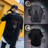 T-shirt maschile y2k europeo e americano New Hole Print Street Hip Hop Personality Trend sciolta Punk Skull Shirtl2403