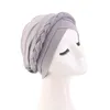 Beanie/Skull Caps New Women Handmade Braid Turban Muslim Hijab Scarf African Head Wraps Islamic Arab Cap Headscarf Bonnet Hair Loss Bonnet Beanies d240429